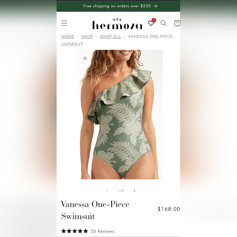Hermosa Vanessa One Shoulder Ruffle Swimsuit